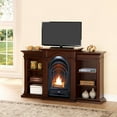 thumbnail image 3 of ProCom FS100T-CBS Ventless Fireplace System 10K BTU Duel Fuel Thermostat Insert and Chocolate Mantel with Shelves, 3 of 5
