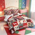 thumbnail image 2 of Manfei Happy Xmas 7-Piece King Bedding,Antique Pink Christmas King Bed in a Bag,Xmas Reversible, 2 of 7