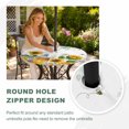 thumbnail image 4 of Round Outdoor Tablecloth with Umbrella Hole and Zipper, Eucalyptus Leaves Tablecloth with Elastic Waterproof, Sunflowers Spring Watercolor Country Floral Bee Patio Table Covers for 45" - 54" Tables, 4 of 9