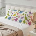thumbnail image 4 of Colorful Dinosaur Body Pillow Covers, Cute Cartoon Animals Soft Breathable Throw Pillow Cases with Invisible Zipper, Decorative Pillowcase Pillows Protectors for Sofa Bed Couchair 20"x54", 4 of 9