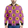 thumbnail image 3 of Chaqueta con cremallera y estampado de girasoles y plantas multicolor para hombre, sudaderas con estampado floral en 3D, chaquetas de calle de manga larga de gran tamaño, 3 of 5