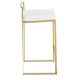 thumbnail image 3 of Contemporary Home Living Set of 2 Contemporary Barstools in Brushed Gold and White Faux Leather 31", 3 of 5