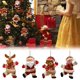 thumbnail image 5 of Juego de 4 colgantes de tela para árbol de Navidad, colgantes para árbol de Navidad: Papá Noel/muñeco de nieve/alce/oso, decoraciones navideñas, decoraciones navideñas colgantes innovadoras Rojo Verde, 5 of 5
