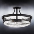 thumbnail image 4 of Luxury Coastal Indoor Ceiling Light, 12.00''H x 19.00''W, with Nautical Style Elements, Traditional Design, Parisian Bronze Finish and Clear Seeded Glass, UQL3782, 4 of 7