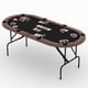 thumbnail image 1 of QinaQin Mesa de póker ovalada de 71 pulgadas para 8 jugadores, plegable con portavasos, barandal acolchado y patas colapsables, ideal para Texas Holdem o blackjack, 1 of 8