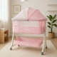 thumbnail image 5 of Cuna Plegable para Bebe con Mosquitero y Mecedora de Estructura de Acero Desmontable - Moises Colecho Cambiador de Altura Ajustable Multifuncional y Ruedas con Freno Rosa, 5 of 5