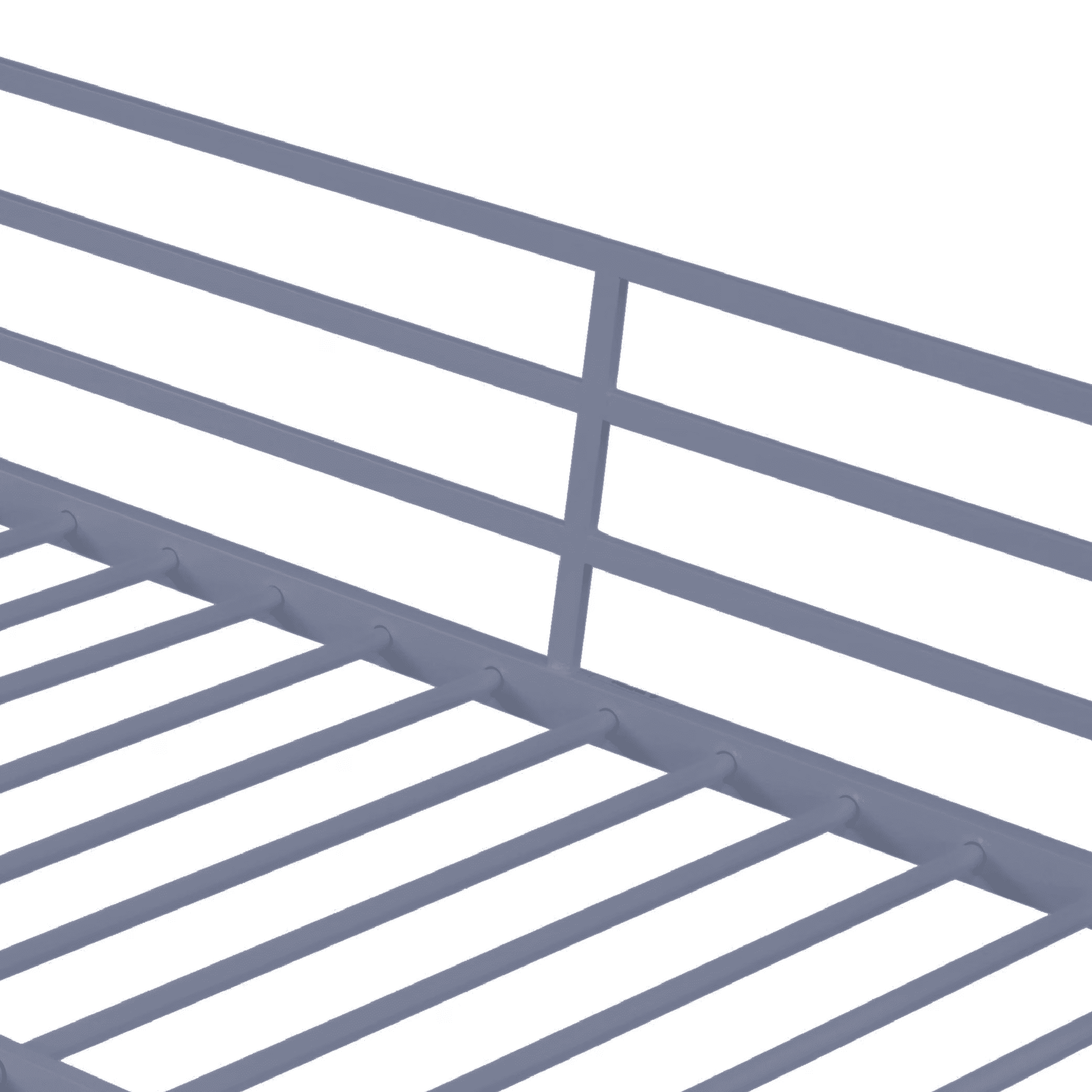 MAYEERTY Metal Full Size Loft Bed, Loft Bed Frame with Safety Guard Rails & Flat Ladder, for Kids Teens Adults, Gray
