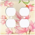 thumbnail image 3 of Metal Light Switch Plate Cover Classy Pink Magnolia Floral Wallpaper FLW104, 3 of 13