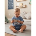 thumbnail image 6 of BemeyourBBs INewborn Baby Boy Little Brother Outfits Lil Brother Romper Summer Clothes Short Sleeve Letters Embroidery Waffle Knit Jumpsuit One Piece, 6 of 9
