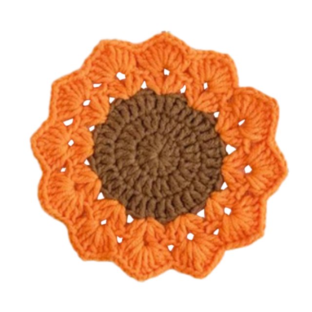 Protección de la mesa de la montaña de crochet hecha a mano Decoraciones del hogar Decoración de la bosque decorativa de la bebida decorativa para el Marrón naranja