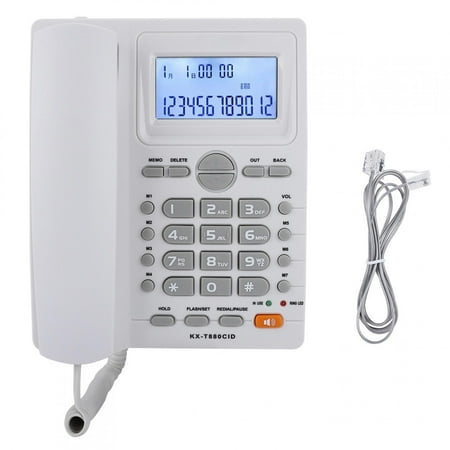 Huangting KX-880CID Corded Phone with Caller ID Display, White