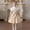 Khaki, variant on BRGZLK Girl's Summer Dresses Solid Color Turn-Down Collar Button-Down Short Sleeve Dress Casual Comfortable Cute Knee Length Dresses with Belt Pink 11-12 Years