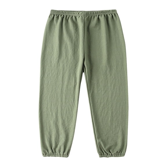 CPNG Girls Summer Thin Casual Pants Solid Color Comfortable Breathable Elastic High Waist Fashion Pants(Light Green,18-24 Months)