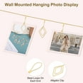 thumbnail image 3 of Wall Hanging Photo Display Cable Wire Rod with 12 Rhombus Clips, 5Ft Hanging Picture Frames Collage Gold, 3 of 6