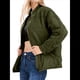 thumbnail image 1 of Chaquetas Acolchadas para Mujer, Informales, de Cuello Alto, Larga, Abrigos de Invierno Extragrandes con Cremallera Verde XL, 1 of 7