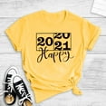 thumbnail image 1 of T-shirts d'Été pour Femmes Grande Taille, Hauts d'Été pour Femmes, Motif Imprimé, Manches Courtes, Col Rond, T-shirt Ample, Haut Happy2021, T-shirt à Col en V pour Femmes en Liquidation, 1 of 3