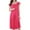 Hot Pink, variant on Jalioing Nightgown for Women Short Sleeve Patchwork Lace Nightdress Pleated Lounge Sleepwear Midi Sleep Dress