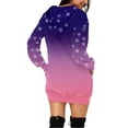 thumbnail image 3 of IROINNID Christmas Hooded Dress for Women with Pocket Graphic Print Thigh Length Xmas Party Dress,Purple, 3 of 5