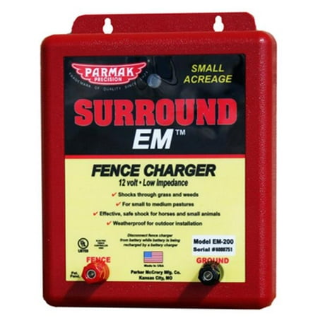 Surround Em Electric Fence Charger, 5 Mile, Uses 12V Car Battery, Parker,