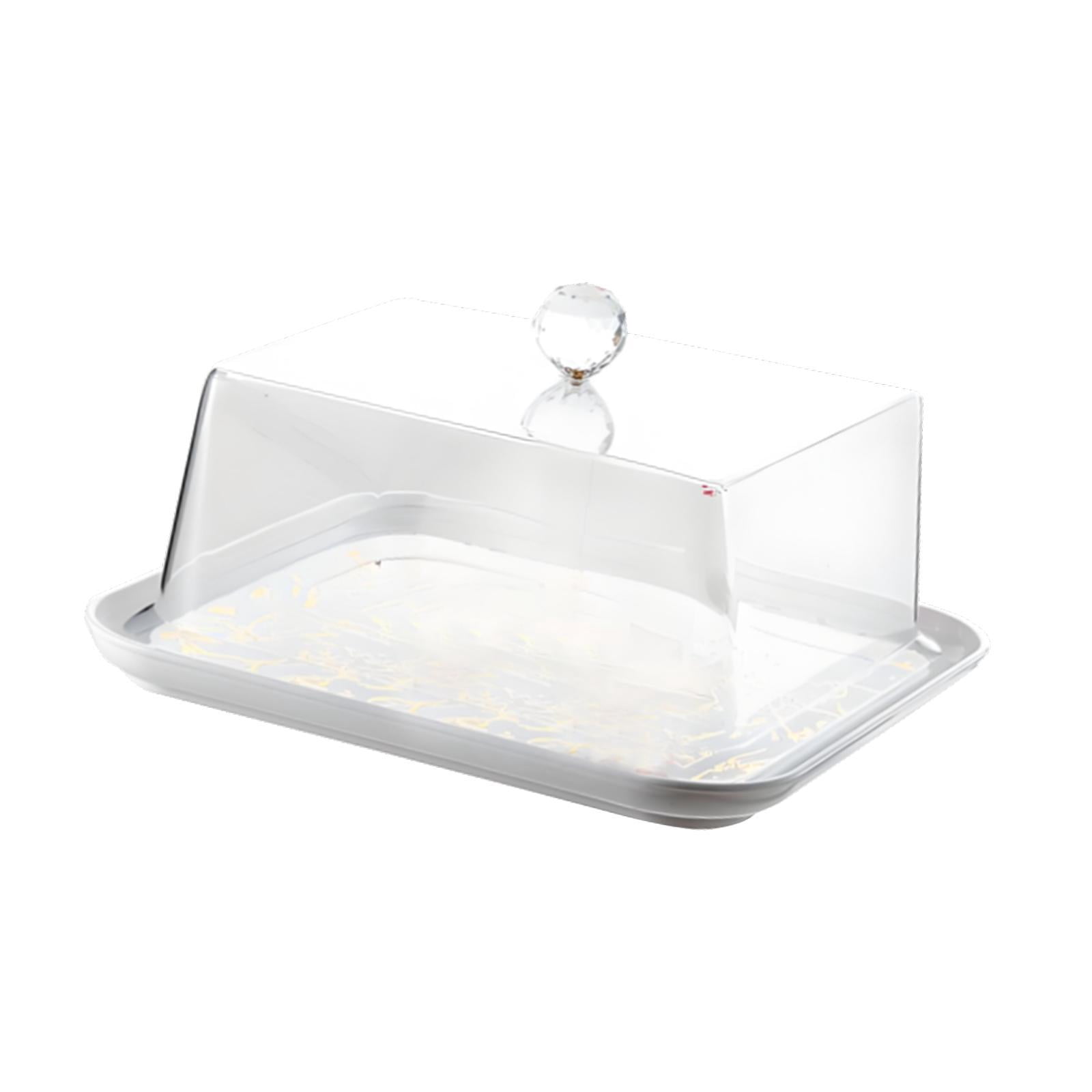 CUTICATE Acrylic Cake Cover Clear Acrylic Pastry Display Case for Birthday Square gold M
