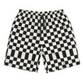 thumbnail image 4 of Bixox Men's Black and White Checkerboard printing Casual Classic Fit Short Summer Beach Shorts, 4 of 6