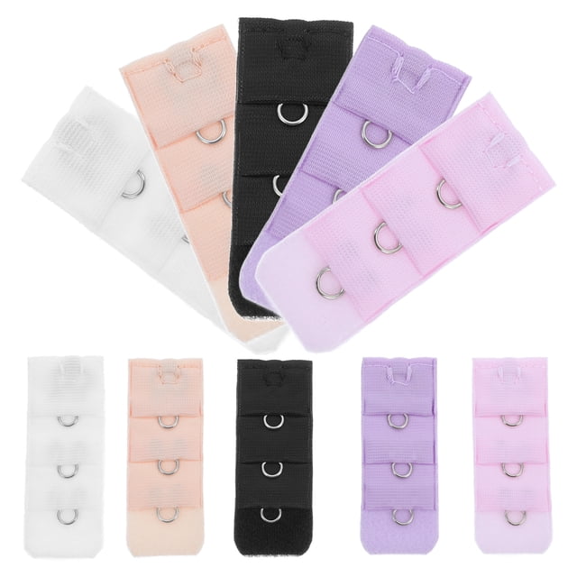 10PC Women's Bra Extenders Brassiere Extension Hooks Narrow 3 Rows 1 Button Bra Underwear Extension Buckle (Random Color)