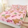 thumbnail image 3 of Homewish Cartoon Gingerbread Man 4pcs Bed Sheets for Kids Children Teens,Merry Christmas King Sheets,Happy Xmas Super Cozy Sheet Set,Ultra Soft Home Decor, 3 of 7