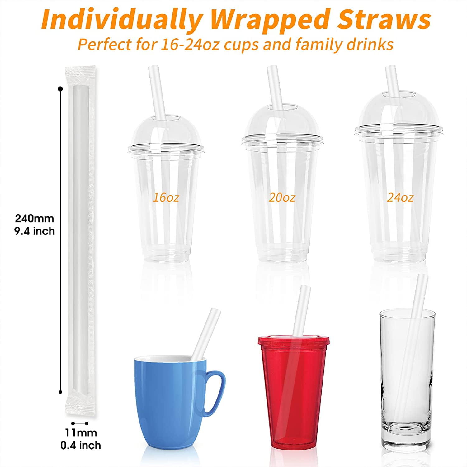 RENYIH 10 Pcs Reusable Glass Boba Straws,9''x14 mm Wide Glass Drinking  Straws Jumbo Smoothie Straws for Bubble Tea,Milkshakes,Set of 5 Straight  and 5