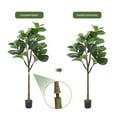 thumbnail image 3 of Artificial Fiddle Leaf Fig Tree, 5FT Tall Fake Fiddle Leaves Plant with Pot for Indoor Outdoor House Office Living Room Decor, 3 of 7