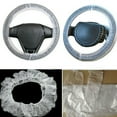 thumbnail image 2 of Soumake 100Pcs Disposable Universal Plastic Clear Waterproof Car Steering Wheel Covers, 2 of 8