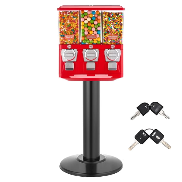 Máquina expendedora de dulces VEVOR de triple compartimento con soporte