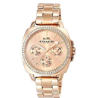 Coach Grand Carnation 14503742 Gold Glitz Dial Mesh Band Women's
