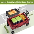 thumbnail image 2 of life foldable utility wagon-all-terrain wheels drink holders adjustable handle 380lbs capacity para shopping camping y garden, 2 of 7