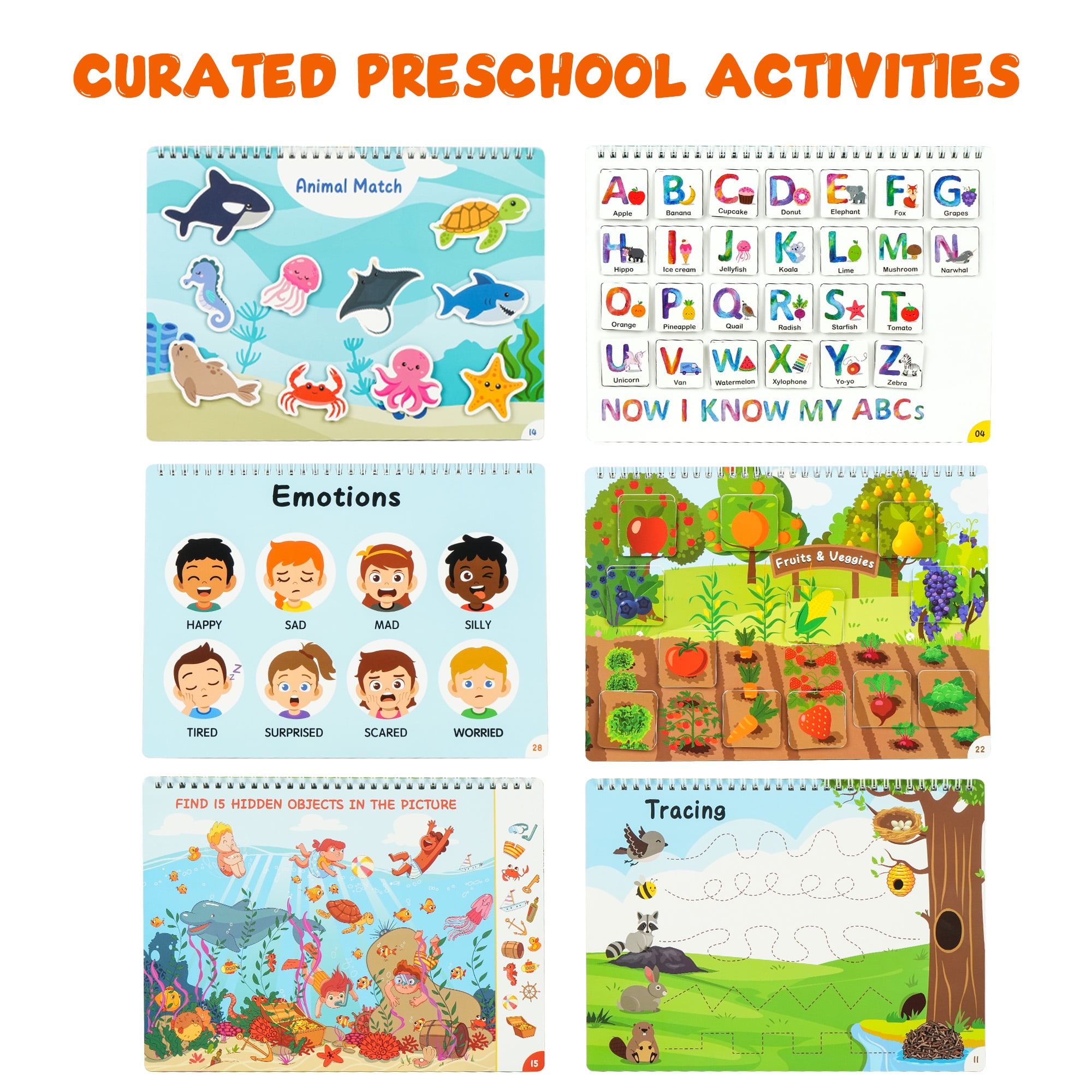BenBen Montessori Busy Book for Toddlers 3+, Preschool Learning Activities 30 Themes for Boys Girls