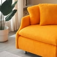 thumbnail image 3 of Sectional Sofa for Living Room,95.3 " Sofa Couch with Teddy Fabric,3 Seat Sofa Set with Two Throw Pillows for Apartment,Orange, 3 of 7