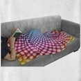 thumbnail image 6 of Psychedelic Soft Flannel Fleece Throw Blanket, Contemporary Style Dotted Pattern with Ombre Effect Optical Illusion Design, Cozy Plush for Indoor and Outdoor Use, 50" x 60", Multicolor, by Ambesonne, 6 of 6