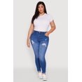 thumbnail image 2 of Women's Plus Size High Waisted Distressed Skinny Jeans, 2 of 5