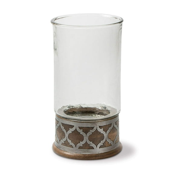 Wood and Inlay Metal Heritage Collection 15.5-Inch Tall Candleholder