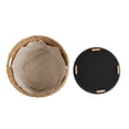 thumbnail image 4 of happimess Josie 18" Modern Coastal Hand-Woven Hyacinth Storage Ottoman with Lid, Natural/Black, SSL1003B, 4 of 4