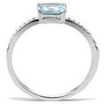 thumbnail image 3 of Womans Silver Aquamarine Ring High polished (no plating) 316L Stainless Steel Ring with AAA Grade CZ in Sea Blue DA011, 3 of 5