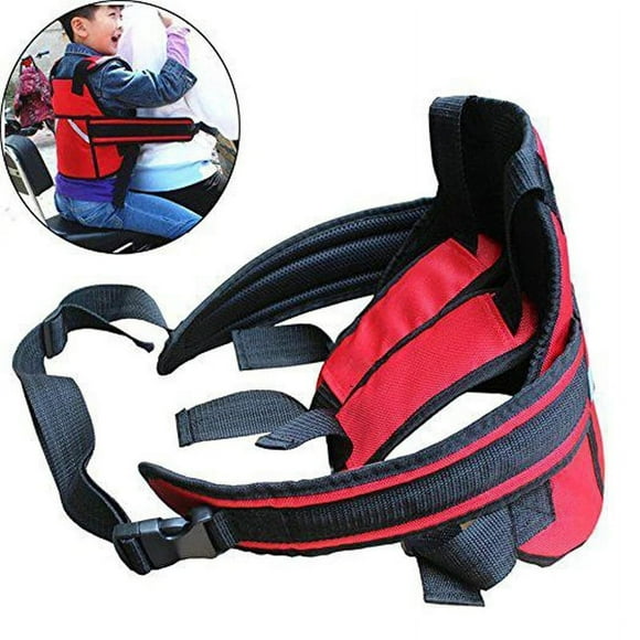Zshan Electric Car Widened Reflective Safety Belt Bicycle Belt Bike Seat Fixings for Small Children Riding Protective Belt Red 1 Piece