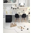 thumbnail image 6 of 2xhome Set of 4 Kids Size Plastic Toddler Chairs with Natural Wooden Dowel Legs, Black, 6 of 9