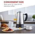 thumbnail image 2 of Elite Gourmet EC923 Electric Coffee Percolator, BPA Free, Keep Warm, Clear Brew Progress Knob, Cool-Touch Handle, Cordless Serve, 12-Cup, Stainless Steel, 2 of 6