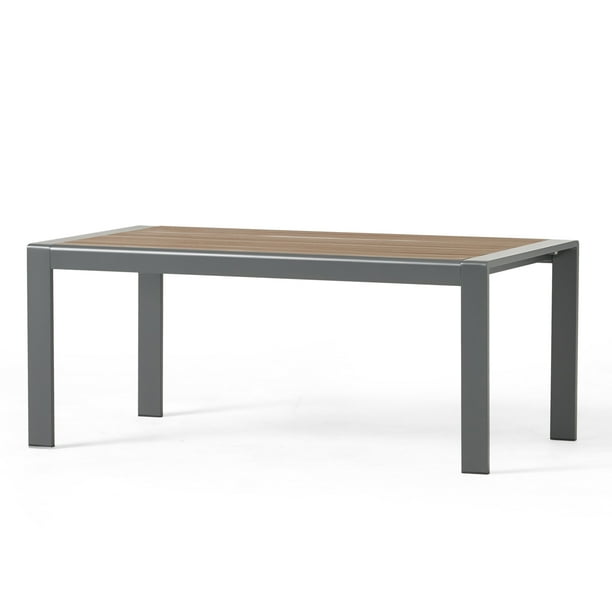 Noble House Geary Aluminum Outdoor Coffee Table Gray And Brown Com Noble House Geary Aluminum Outdoor, Round Table Geary