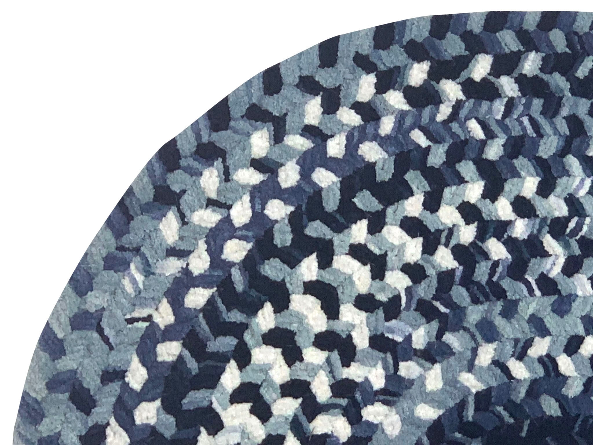 Better Trends Oval Braided Rug 8' x 10' 100% Cotton Rug for Indoor Use, Area Rug for Bedroom Ombre Chenille Collection - (Blue)