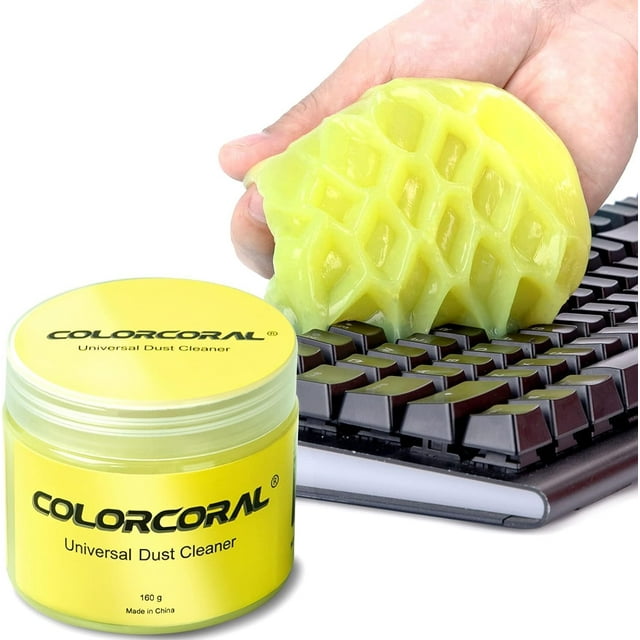 PIOE-COLORCORAL Keyboard Cleaner Universal Cleaning Gel, Detailing Car Interior Cleaning Putty Cleaner Wipes Swaps for Car Vents, Gaming, PC Tablet Laptop Computer, Cameras, Printers 160G