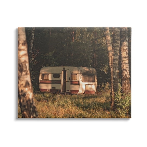 Stupell Industries Quiet Camper Van Deep Woodland Forest Clearing Photograph Gallery Wrapped Canvas Print Wall Art, Design by Daphne Polselli