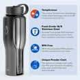 thumbnail image 6 of BUZIO 32oz Thermoarmour Insulated Reusable Metal Water Bottle with Straw Lid, Black Gray Gradient, 6 of 10