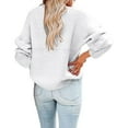 thumbnail image 7 of Baqcunre Sweaters For Women Ladies Fall Winter Wool Knit Round Neck High Neck Loose Version Suitable For Daily Work Wear To Party Wear Lohas Time Sweater Crop Tops Fall Outfits Women Trendy White XL, 7 of 7