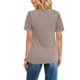 thumbnail image 5 of UVN Blouses for Women Lace Short Sleeve Shirts Summer Casual Dressy Crewneck Pleated Tunic Tops, 5 of 9
